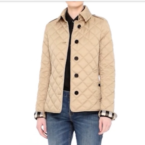 Burberry Frankby Quilted Diamond Womens Jacket  Large l Canvas color nwt - Picture 4 of 16